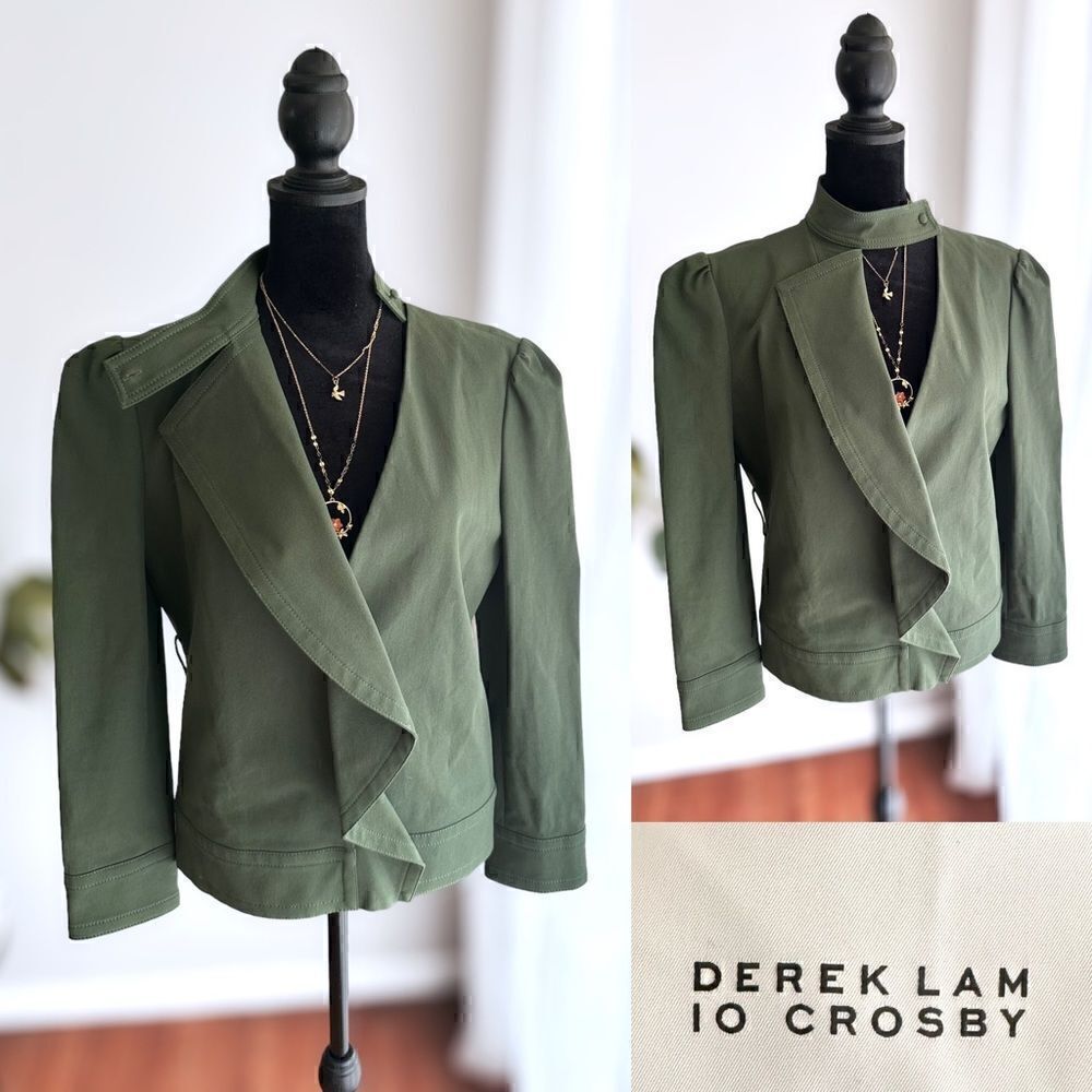 Derek Lam 10 Crosby Ruffle Twill Jacket Coat Blazer size 4